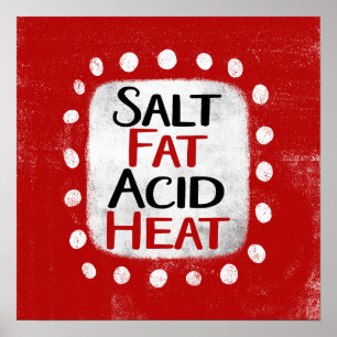 Salzfett saures Heat Poster Kunst, Dichtung und Mu