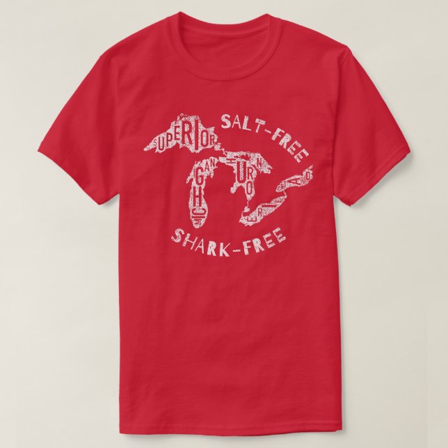 Salzfreies Hai - Freie Große Seen T-Shirt (Design vorne)