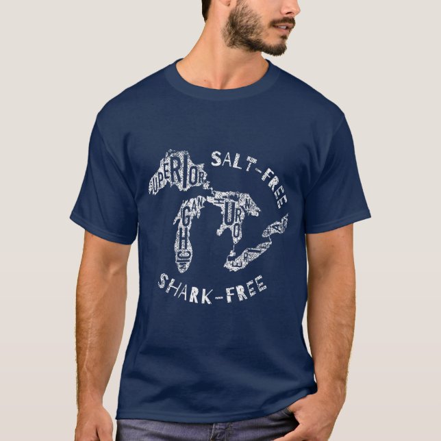 Salzfreies Hai - Freie Große Seen T-Shirt (Vorderseite)