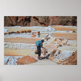 Salzgewinnung in Maras, Peru Poster