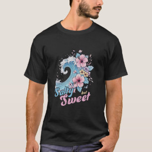 Salzige, aber süße Ozean-Blumen-Hibiskus-Design T-Shirt