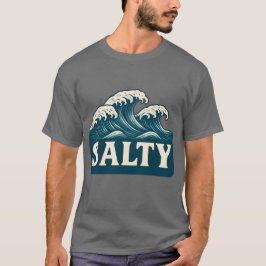 Salzige Blaugrüne Brandungswellen am Strand | Küst T-Shirt