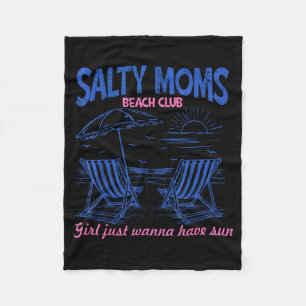 Salzige Mütter Strandclub Mädchen will Sonnensomme Fleecedecke