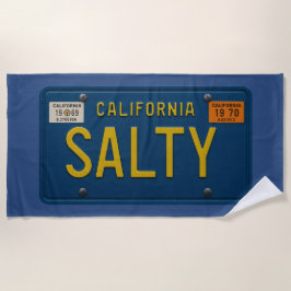 Salzige Retro 1969 California Surfer-Autokennzeich Strandtuch