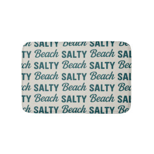 Salzige Strand Küsten Teal Grafikdruck Ozean Dekor Badematte