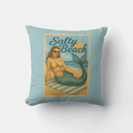 Salzige Strand Retro Pin-Up Meerjungfrau Kunst Küs Kissen