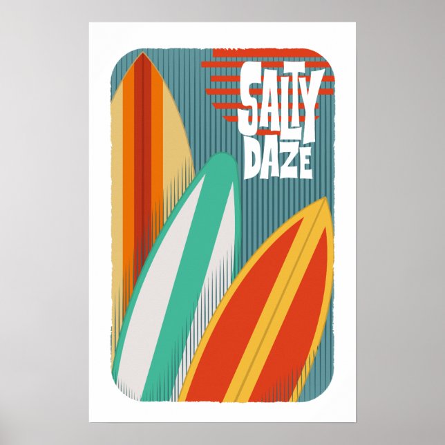 Salzige Tage Surfen Poster (Vorne)