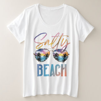 Salziger Strand Große Größe T-Shirt