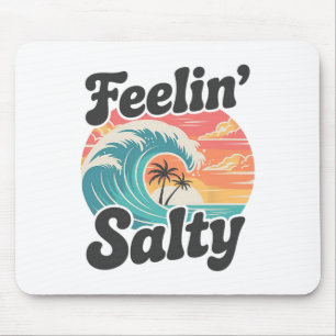 Salziges Gefühl Insel Urlaub Surfen Palme Retro B Mousepad