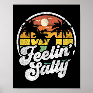 Salziges Gefühl Insel Urlaub Surfen Palme Retro B Poster