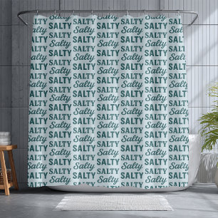 Salziges Leben Blaues Surf-Grafik Strandhaus-Dek Duschvorhang