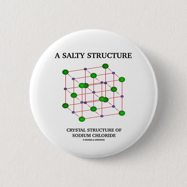Salziges Struktur-Kristallstruktur-Natriumchlorid Button (Vorderseite)