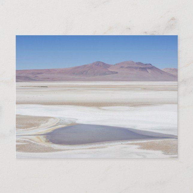 Salzsee auf dem Weg nach Argentinien Postkarte (Vorderseite)
