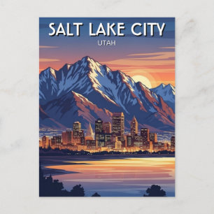 Salzsee-Stadt-Skyline Utah Postkarte