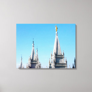 Salzsee-Tempel Engel Moroni LDS Mormon Leinwanddruck
