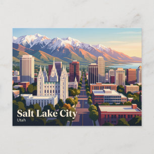 Salzseestadt Skyline Utah Postkarte
