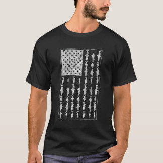 Salzwasser Fischen Amerikanischer Flagge Salzwasse T-Shirt