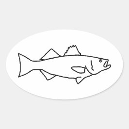 Salzwasser-Fischerei - Streichbarsch Ovaler Aufkleber