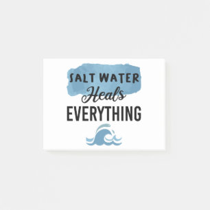 Salzwasser heilt alles Strandliebhaber-Geschenk Post-it Klebezettel