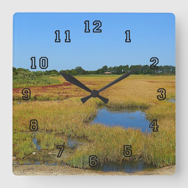 Salzwasser-Marschallee Quadratische Wanduhr (Vorderseite)