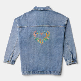 Salzwasser-Meeresleben Herz Jeansjacke