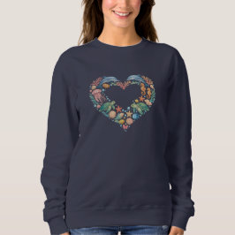 Salzwasser-Meeresleben Herz Sweatshirt
