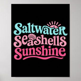Salzwasser Muscheln Sonnenschein Retro Strand Somm Poster