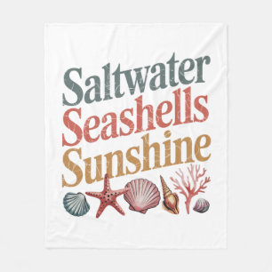 Salzwasser Muscheln Sonnenschein Sommer Strand Url Fleecedecke
