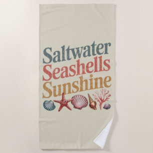 Salzwasser Muscheln Sonnenschein Sommer Strand Url Strandtuch