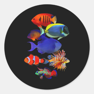 Salzwasser-Riff-Fischliebhaber Trigger Fish Manda Runder Aufkleber