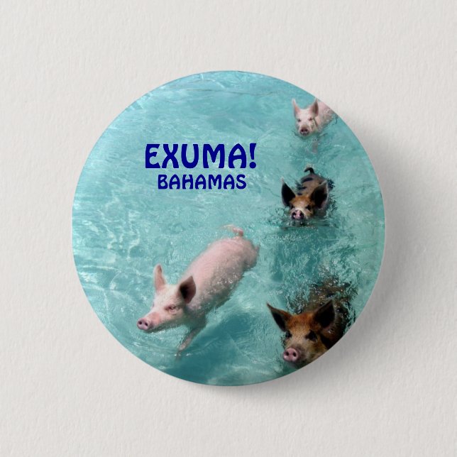 Salzwasser-Schwimmen-Schweinknopf Button (Vorderseite)