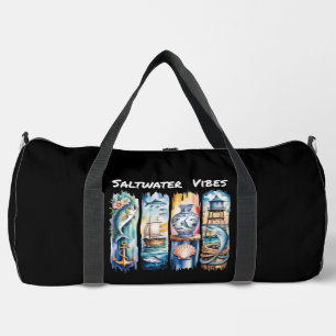 Salzwasser-Vibes-Nautikpaneele Duffle Bag