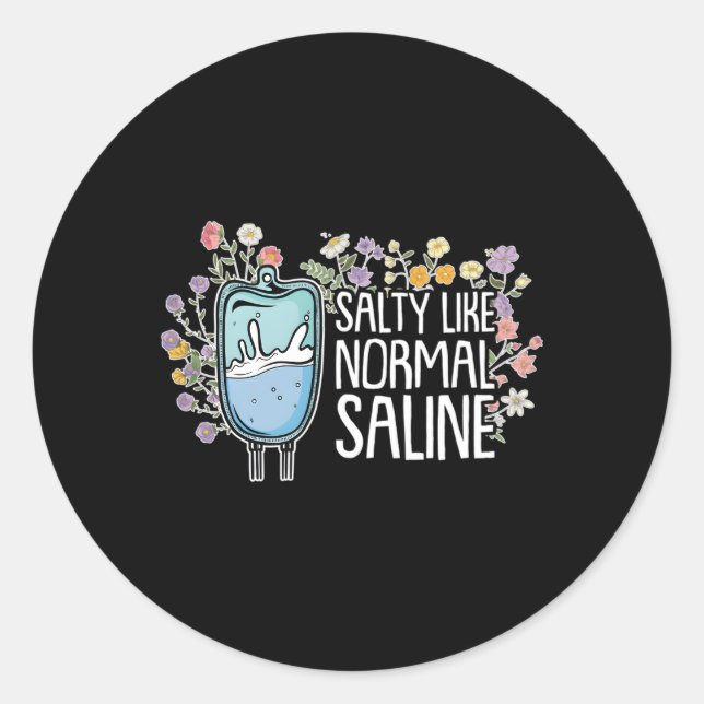 Salzwasser wie normale Saline Runder Aufkleber (Vorderseite)