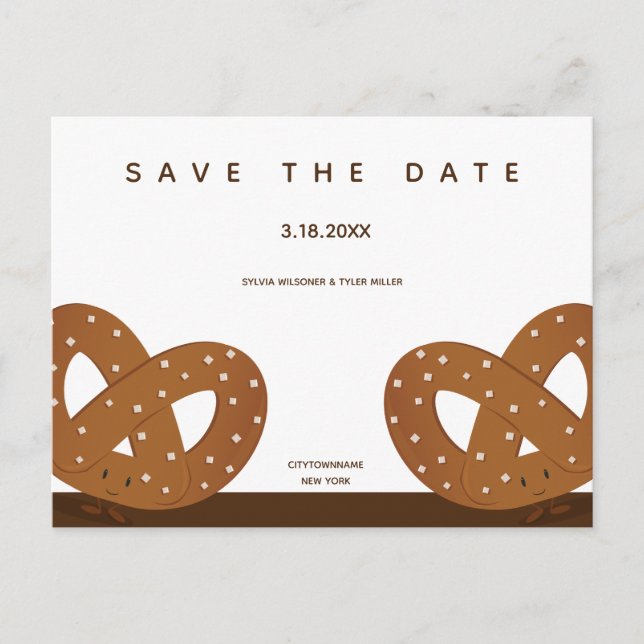 Salzwurzel-Illustration Save the Date Ankündigungspostkarte (Vorderseite)