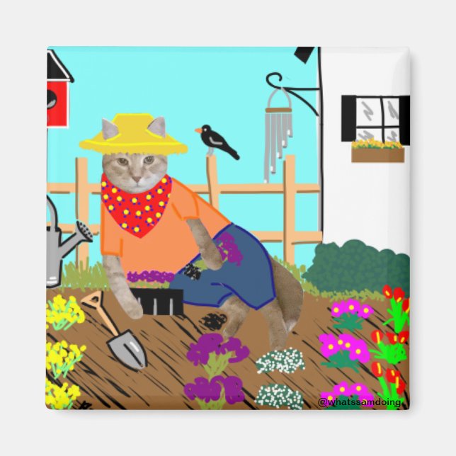 Sam Le Cat Garening Magnet (Vorne)