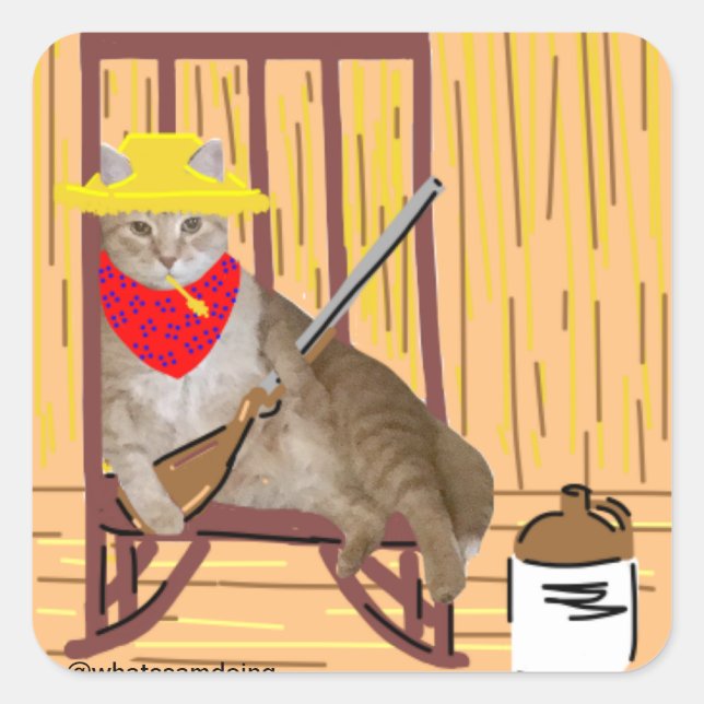 Sam Le Cat No Trespassing Country Cat Sticker (Vorderseite)
