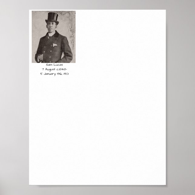 Sam Lucas, 1901 Poster (Vorne)