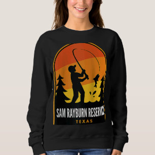 Sam Rayburn Reservoir Texas Fishing Raglan Sweatshirt