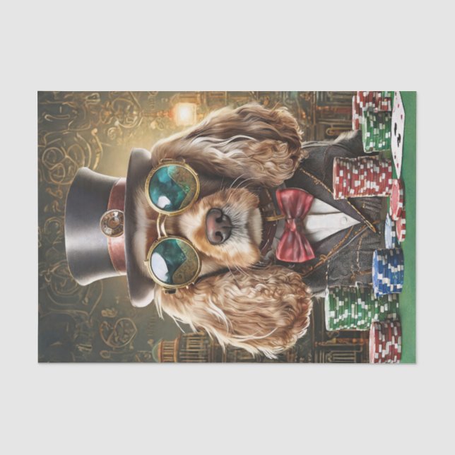 Sam Slick, Cocker Spaniel Poker spielen Seidenpapier (Vorderseite)