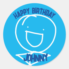 Sam Stickman Birthday Classic Round Sticker