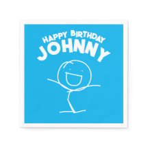 Sam Stickman Birthday Paper Napkins