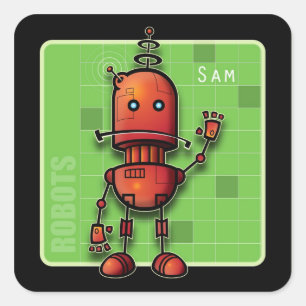 Sam the Robot Quadratischer Aufkleber