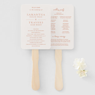 Samantha Burnt Orange Traditional Elegant Wedding Fächer