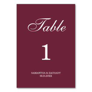 Samantha Elegant Simple Wedding beidseitig Tischnummer