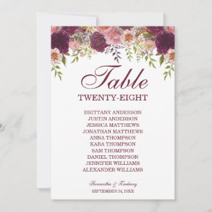 Samantha Elegant Wedding Table Seekartenkarte