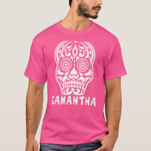 Samantha Halloween Sugar Skull Design T-Shirt