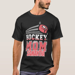 Samantha Hockey-Mama mit Puck Womens T-Shirt