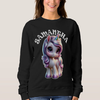 Samantha Niedlich Unicorn Design for Girls Name Sa Sweatshirt