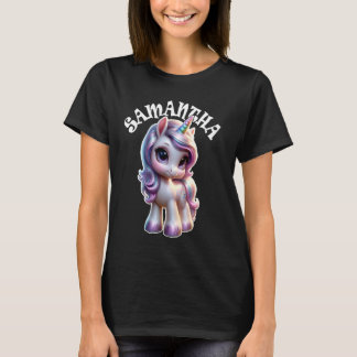 Samantha Niedlich Unicorn Design for Girls Name Sa T-Shirt