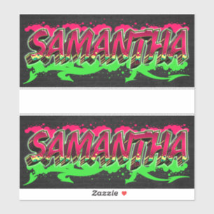Samantha Prénom Nom Graffiti Autocollants Autocoll
